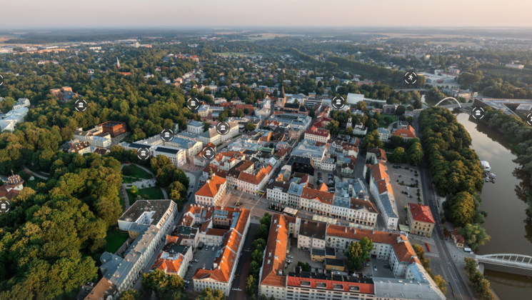 Tartu Ülikooli hooned Tartu kesklinnas.